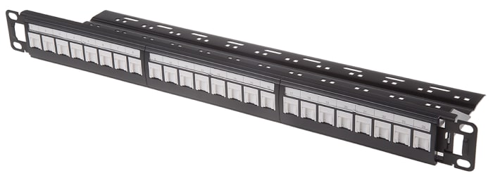 RS PRO Cat6 24 Port RJ45 RJ Patch Panel UTP 1U Grey