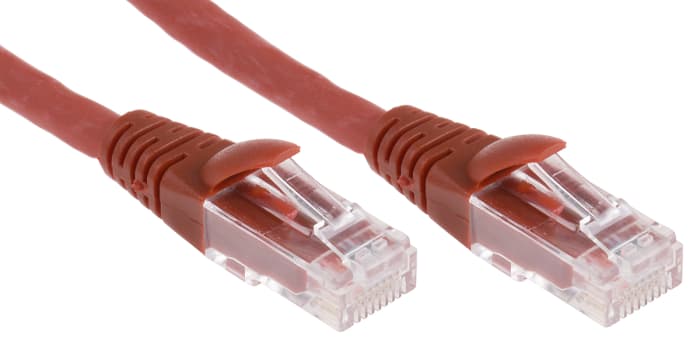 RS PRO, 2m Cat6, Red RJ45 to Male RJ45 Male, U/UTP Unshielded, Terminated LSZH Sheath