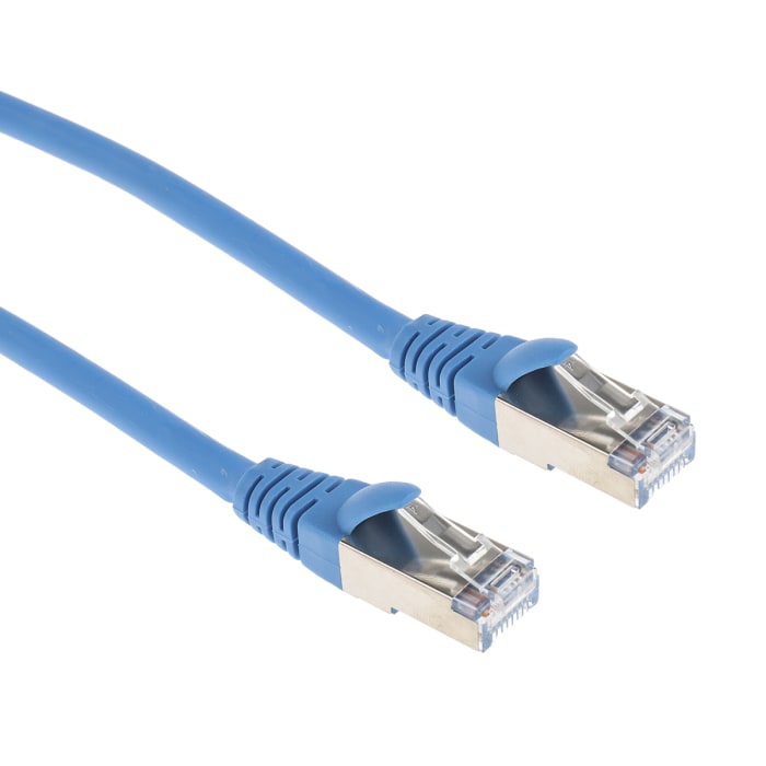 RS PRO, 1m Cat6, Blue RJ45 to Male RJ45 Male, F/UTP Shielded, Terminated LSZH Sheath