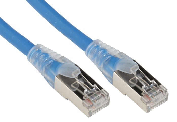 RS PRO, 2m Cat6, Blue RJ45 to Male RJ45 Male, F/UTP Shielded, Terminated LSZH Sheath