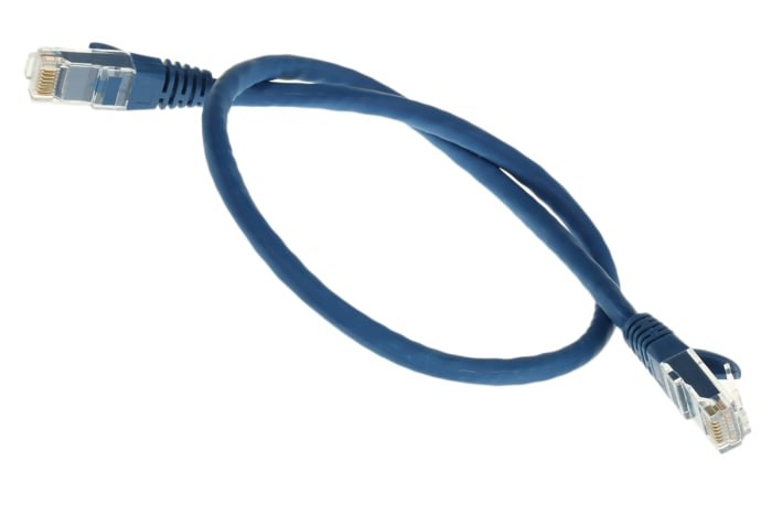 Câble Ethernet RS PRO catégorie 6, U/UTP, Bleu, Longueur 0.5m LSZH, avec connecteur