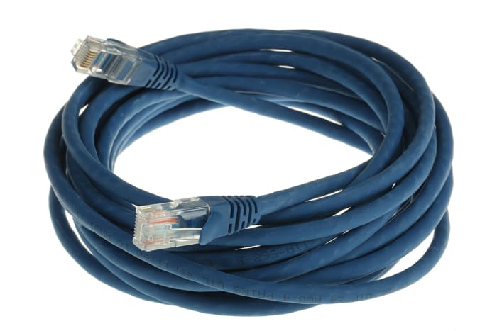Cable Ethernet Cat5e U/UTP RS PRO de color Azul, long. 5m, funda de LSZH