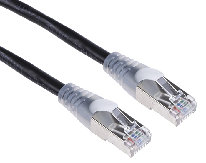 Cable Ethernet Cat5e F/UTP RS PRO de color Negro, long. 10m, funda de PVC