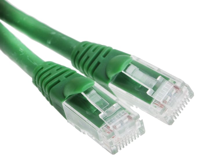 RS PRO, 2m Cat6, Green RJ45 to Male RJ45 Male, U/UTP Unshielded, Terminated PVC Sheath