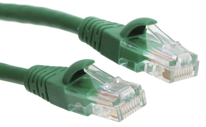 RS PRO, 2m Cat5e, Green RJ45 to Male RJ45 Male, U/UTP Unshielded, Terminated PVC Sheath