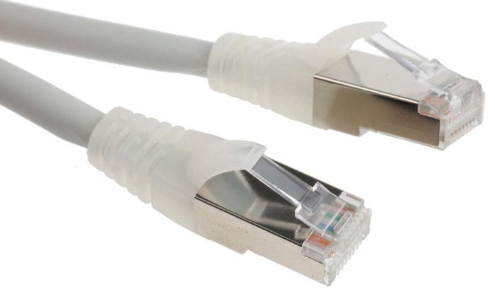 RS PRO, 1m Cat6, Grey RJ45 to Male RJ45 Male, F/UTP Shielded, Terminated LSZH Sheath