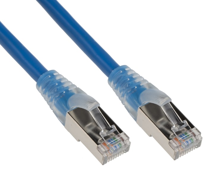 RS PRO, 5m Cat5e, Blue RJ45 to Male RJ45 Male, F/UTP Shielded, Terminated PVC Sheath