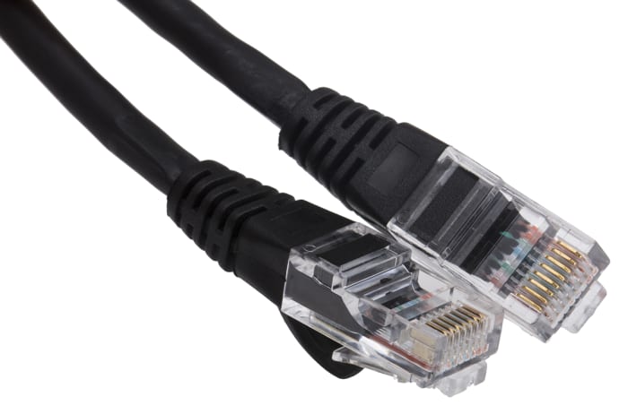 Câble Ethernet RS PRO catégorie 6, U/UTP, Noir, Longueur 0.5m PVC, avec connecteur