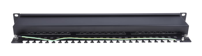 RS PRO Cat5e 24 Port RJ45 RJ Patch Panel STP 1U Black