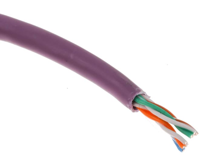 RS PRO, 305m Cat5e, Purple, U/UTP Unshielded, Unterminated LSZH Sheath