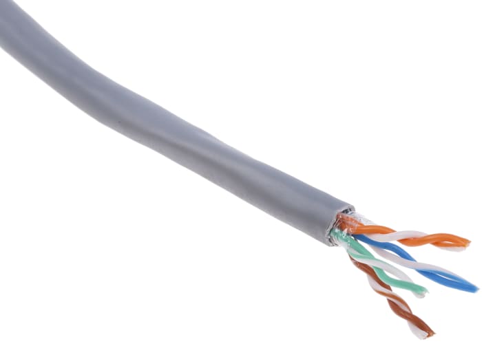RS PRO, 305m Cat5e, Grey, F/UTP Shielded, Unterminated PVC Sheath