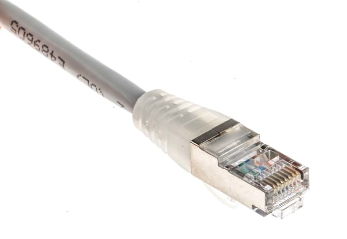 RS PRO, 0.5m Cat5e, Grey RJ45 to Male RJ45 Male, F/UTP Shielded, Terminated PVC Sheath