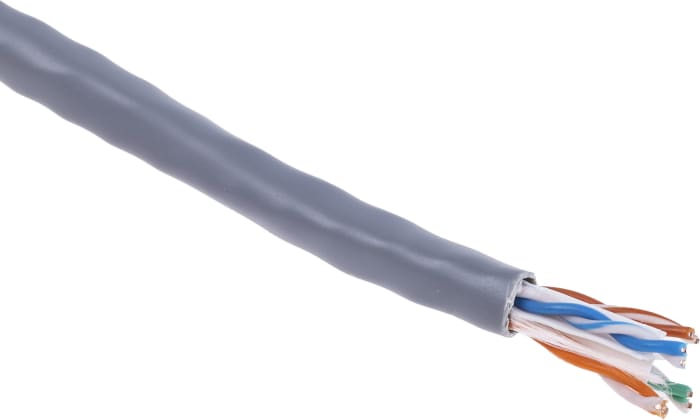 RS PRO, 305m Cat6, Grey, U/UTP Unshielded, Unterminated PVC Sheath