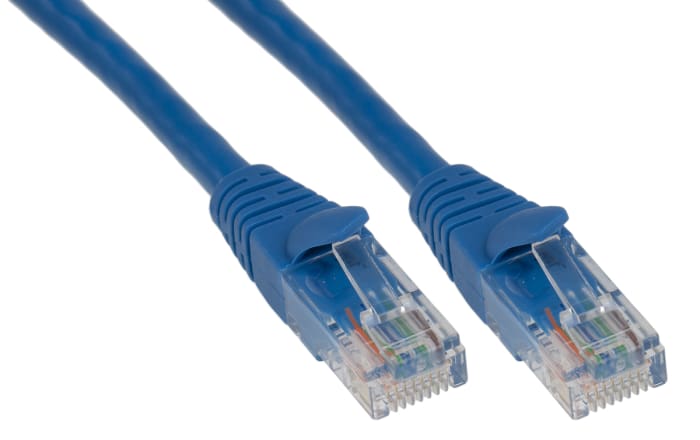 RS PRO, 0.5m Cat5e, Blue RJ45 to Male RJ45 Male, U/UTP Unshielded, Terminated PVC Sheath