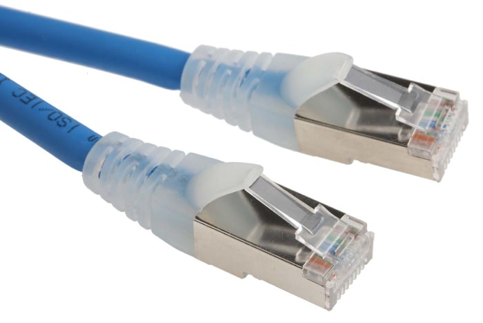RS PRO, 3m Cat6, Blue RJ45 to Male RJ45 Male, F/UTP Shielded, Terminated LSZH Sheath