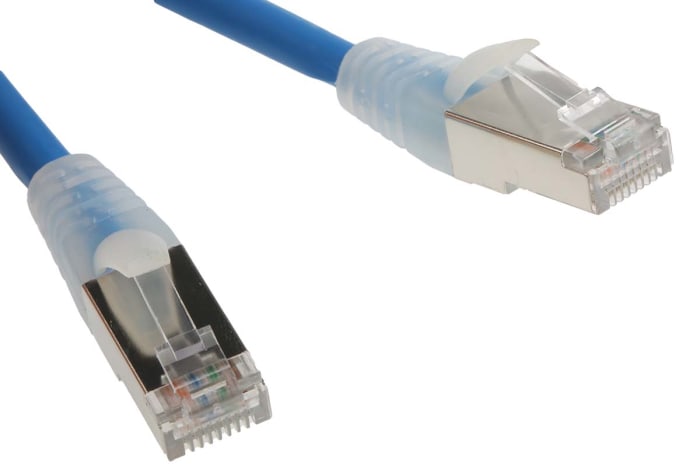 RS PRO, 5m Cat6, Blue RJ45 to Male RJ45 Male, F/UTP Shielded, Terminated LSZH Sheath