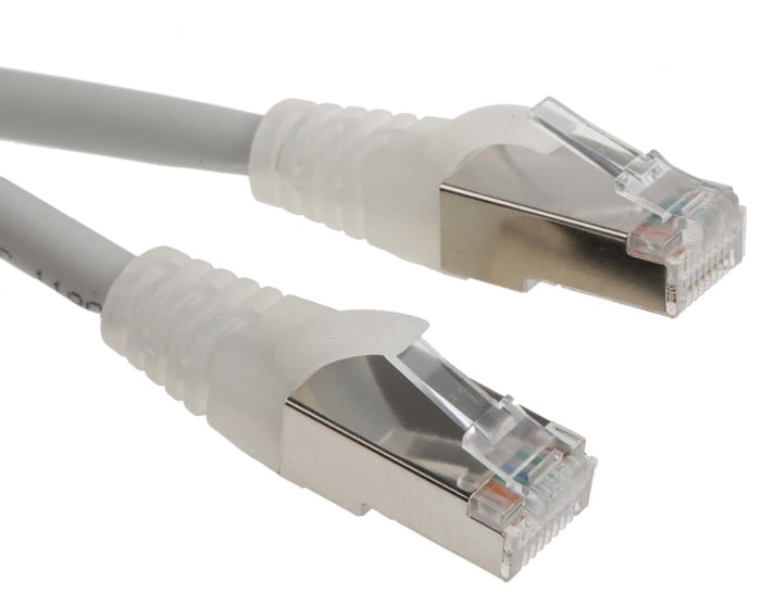RS PRO, 3m Cat6, Grey RJ45 to Male RJ45 Male, F/UTP Shielded, Terminated LSZH Sheath