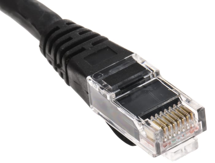 RS PRO, 10m Cat6, Black RJ45 to Male RJ45 Male, U/UTP Unshielded, Terminated LSZH Sheath