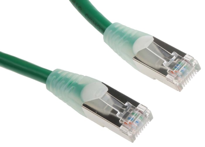 RS PRO, 2m Cat5e, Green RJ45 to Male RJ45 Male, F/UTPShielded, Terminated PVC Sheath