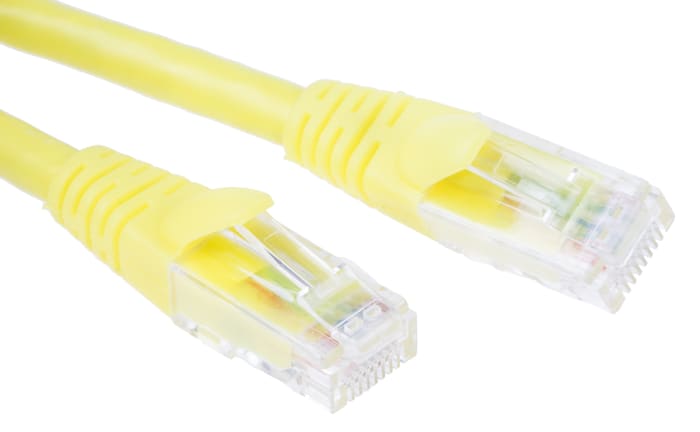 RS PRO, 1m Cat6, Yellow RJ45 to Male RJ45 Male, U/UTP Unshielded, Terminated LSZH Sheath