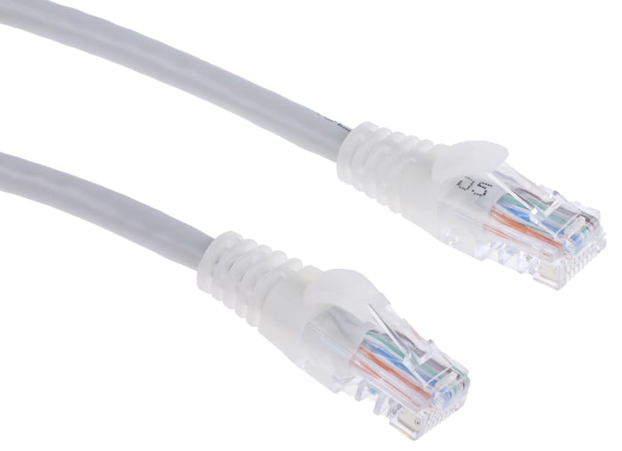 RS PRO, 10m Cat5e, Grey RJ45 to Male RJ45 Male, U/UTP Unshielded, Terminated PVC Sheath