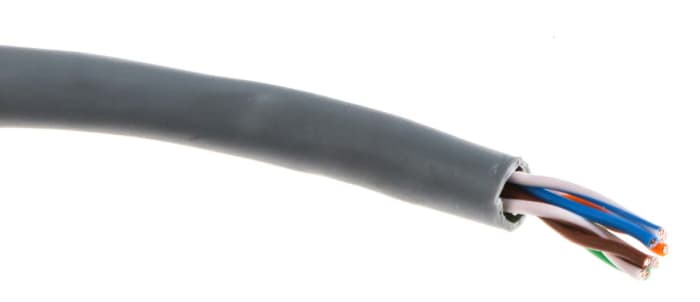 RS PRO, 305m Cat5e, Grey, U/UTP Unshielded, Unterminated PVC Sheath