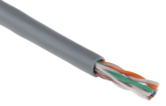 RS PRO, 305m Cat5e, Grey, U/UTP Unshielded, Unterminated PVC Sheath
