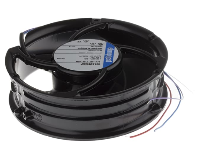 ebm-papst 6300 TD - S-Force Series Axial Fan, 24 V dc, DC Operation, 710m³/h, 67W, 172 x 51mm
