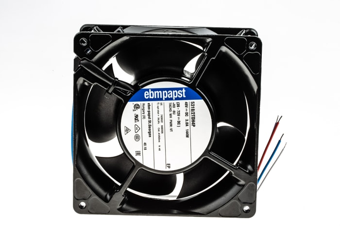 ebm-papst 5300 TD - S-Force Series Axial Fan, 48 V dc, DC Operation, 670m³/h, 149W, 140 x 140 x 51mm