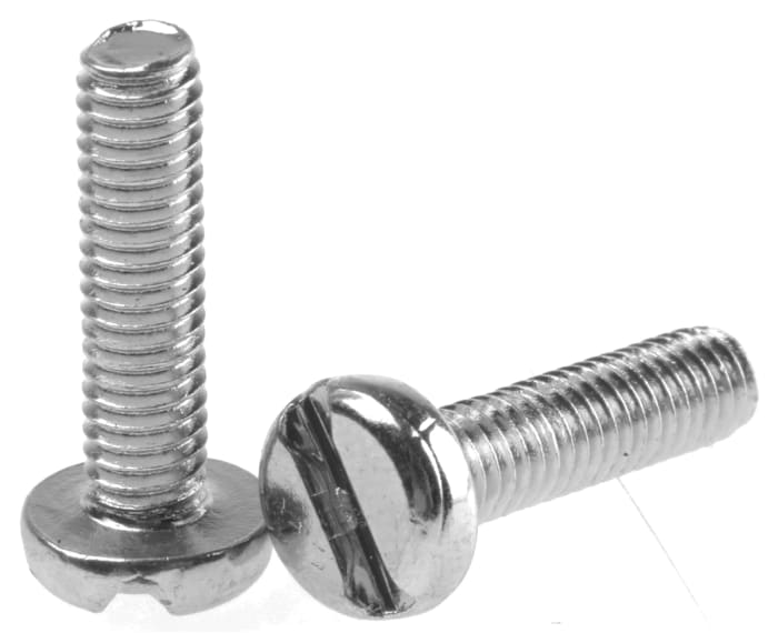 RS PRO Slot M4 Pan Steel Machine Screws DIN 85 x 16.0mm