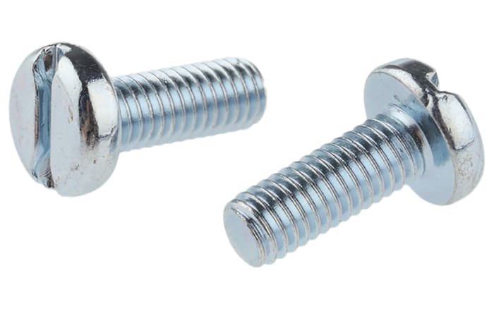 RS PRO Slot M6 Pan Steel Machine Screws DIN 85 x 16.0mm