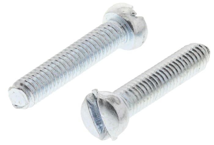 RS PRO Slot Pan Steel Machine Screw DIN 85, M2.5x12mm