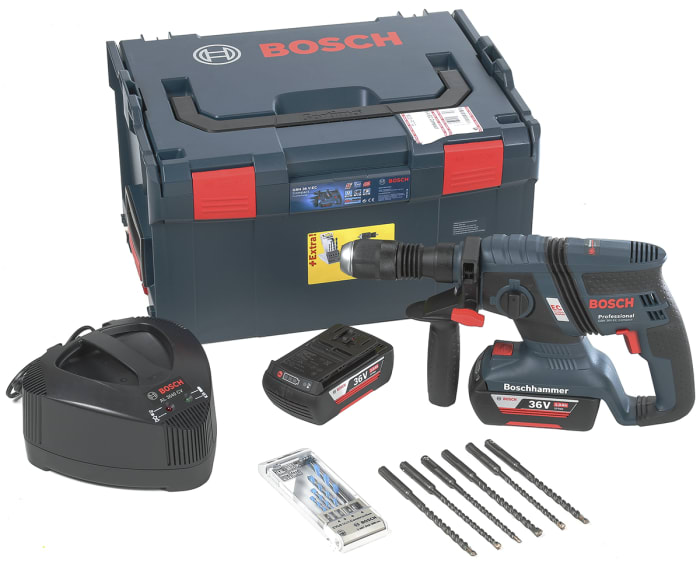 Perceuse à percussion SDS-Plus Changement rapide GBH 36 V-LI 36V 1.3Ah Li-ion 2 Batteries , Prise britannique 3 points