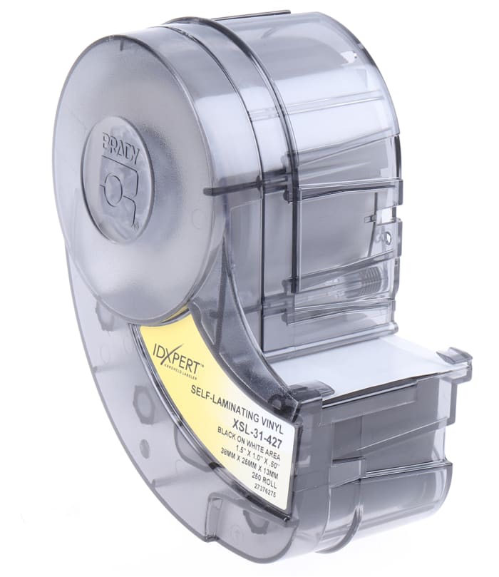 Brady B-427 Black on White, Transparent Label Printer Tape, 25.40 mm Width