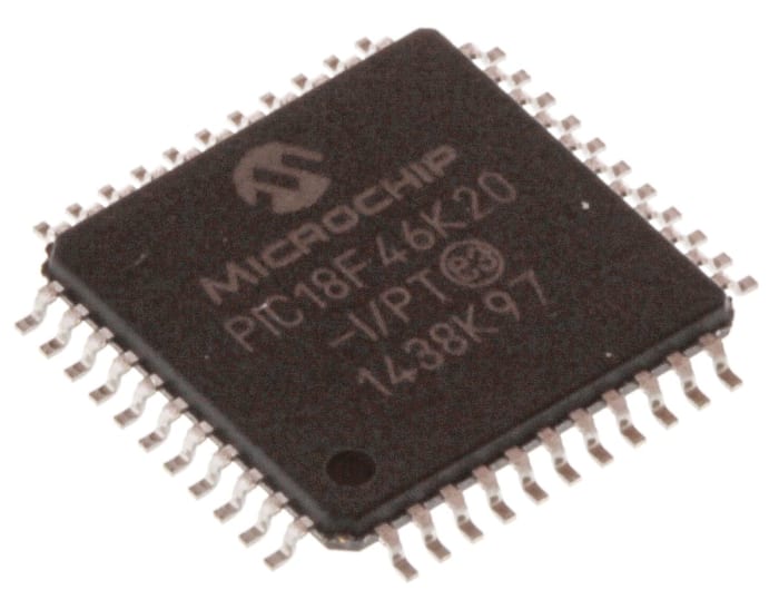 Microchip, 8bit PIC, PIC18F Microcontroller, 64MHz, 1.024 kB, 64 kB Flash, 44-Pin TQFP