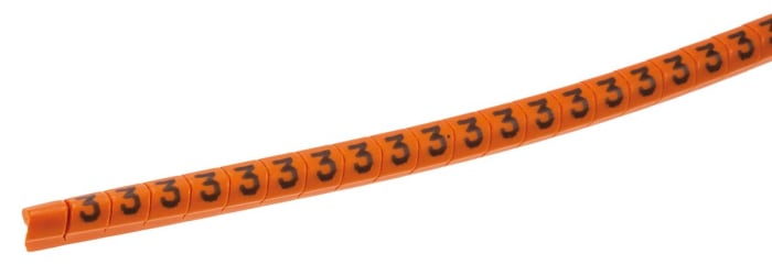 Označovače kabelů Nasouvací barva Černá na oranžové 1000 ks 3.5mm x 4,3 mm Ne HellermannTyton 3