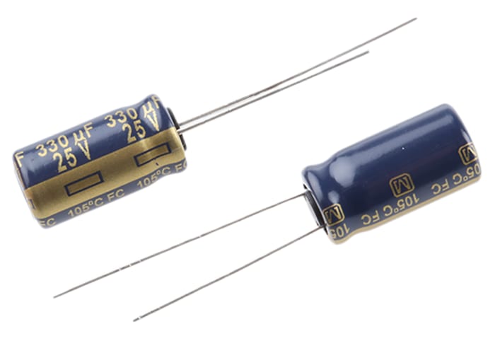 Panasonic 330μF Aluminium Electrolytic Capacitor 25V dc, Radial, Through Hole - EEUFC1E331L