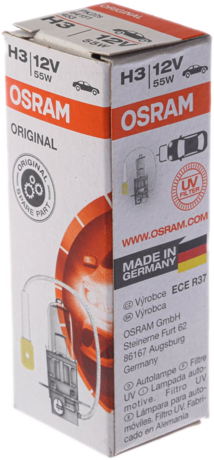 64151 Osram, Osram 55 W Halogen Car Bulb PK22s, 12 V, 11.5mm, 579-146
