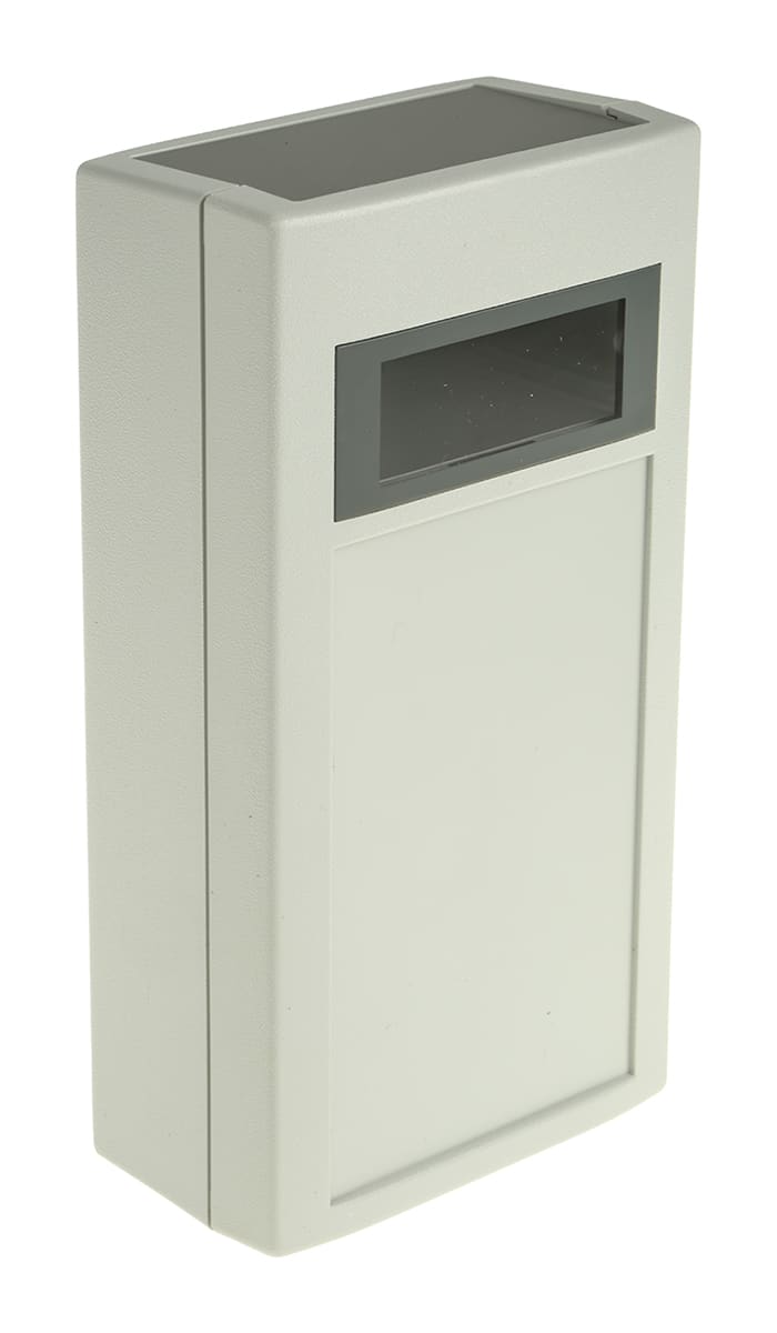 RS PRO Grey, Polystyrene Handheld Enclosure, Integral Battery Compartment, Display Window, IP64, 150 x 80 x 45mm