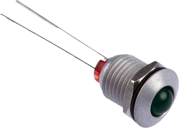 İndikatör Lamba/Sinyal Lambası, LED Lambalı, Yeşil, Çıkıntılı, 2,2 V dc, 5 mm, 8mm, İğne Ayaklı