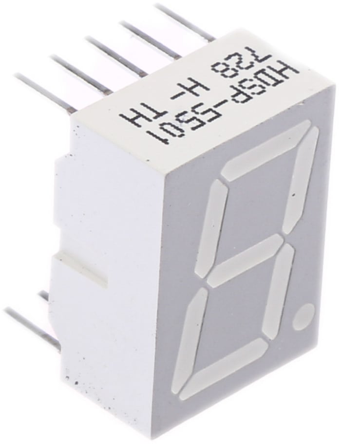 HDSP-5501 Broadcom 7-Segment LED Display, CA Red 3.7 mcd RH DP 14.2mm