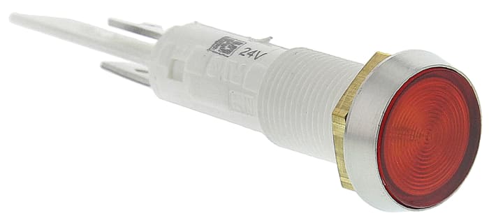 İndikatör Lamba/Sinyal Lambası, Enkandesanlı, Kırmızı, Girintili, 24 V, 13,3 mm, 10mm, Tırnak Terminalli