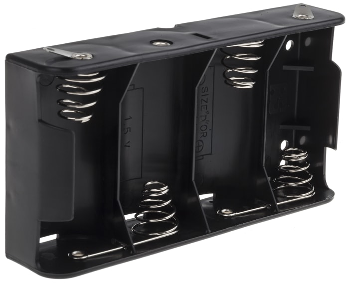 RS PRO D Battery Holder, Coil Spring Contact