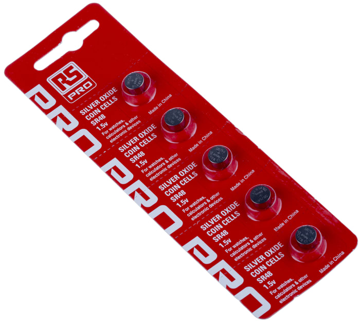 RS PRO SR48 Button Batteries, 1.55V, 7.9mm Diameter