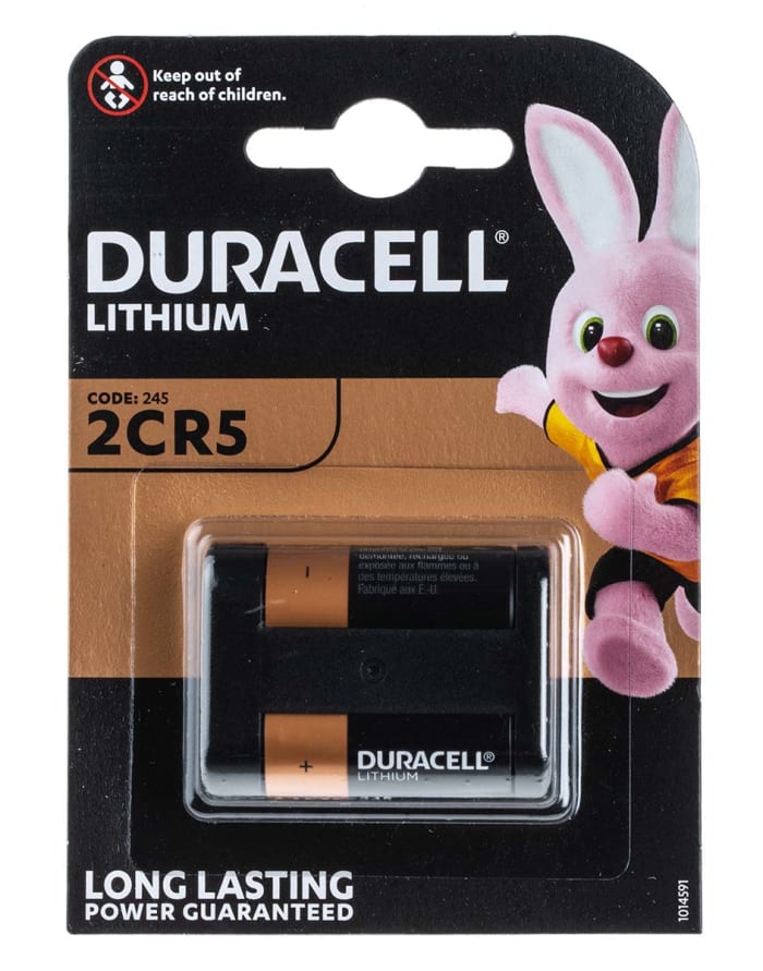 DL245 P1 RS Duracell Duracell Lithium Manganese Dioxide 6V, 2CR5 Lithium Speciality Size