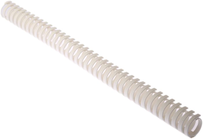 RS PRO White Slotted Flexible Panel Trunking - Flexible Slot, W30 mm x D30mm, L0.5m, Polypropylene
