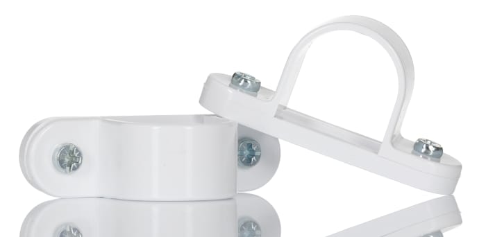 White PVC saddles for conduit,25mm