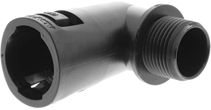 Adaptaflex 90° Elbow, Conduit Fitting, 21mm Nominal Size, M20, Nylon 66, Black IP66 rating