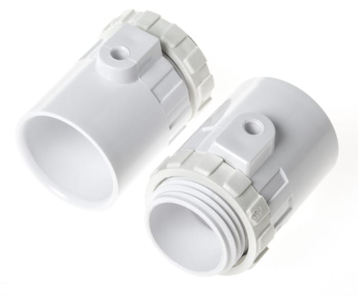 Schneider Electric Adapter, Conduit Fitting, 20mm Nominal Size, uPVC, White