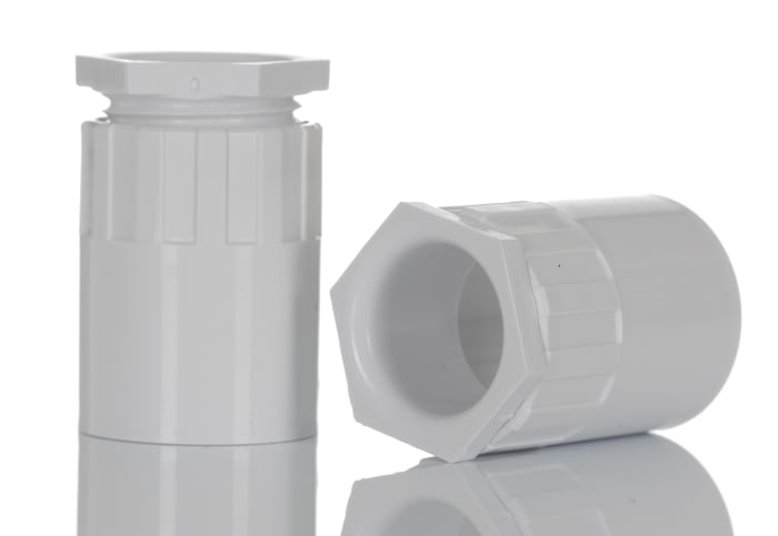 Schneider Electric Adapter, Conduit Fitting, 20mm Nominal Size, uPVC, White